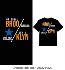 brooklyn original superior denim athletic design graphic for t-shirt print vector illsutration background textures