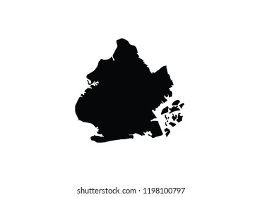 Brooklyn Outline Map New York City Borough Shape 