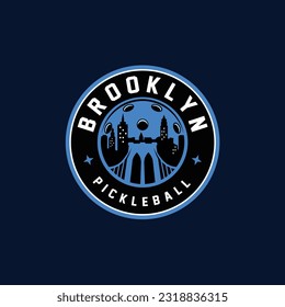 Brooklyn Pickleball Logo. Pickleball  Vector Template.