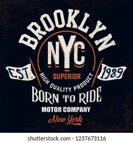 brooklyn print design for t-shirt