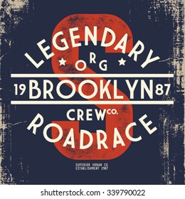 brooklyn print design for t-shirt