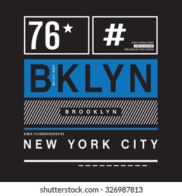 Brooklyn remix typography, t-shirt graphics, vectors