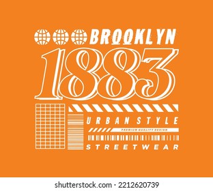 brooklyn retro poster and graphic design for t shirt street wear