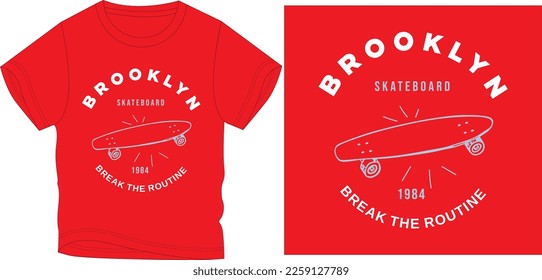 Brooklyn skateboard Graphic Design vector