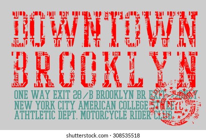 brooklyn slogan graphic design vector art