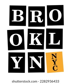 Brooklyn slogan graphic vector illustration print