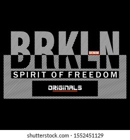 brooklyn slogan typography graphic artistic line concept for t shirt print,vector illustration