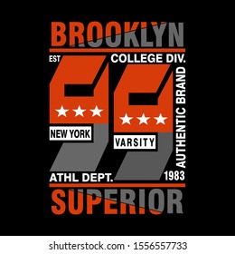 Brooklyn slogan typography graphic artistic concept for trendy t shirt print,vector illustration