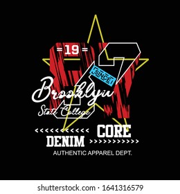 brooklyn slogan typography graphic artistic concept for print t shirt,vector illustration