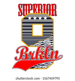 Brooklyn slogan typography graphic authentic line concept for t shirt print,vector illustration