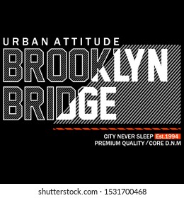 Brooklyn slogan typography graphic design,authentic line concept for modern t shirt print,vector illustration,art