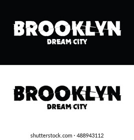 Brooklyn slogan typography, t-shirt graphics, vectors