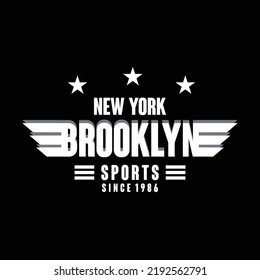Brooklyn sport graphic t shirt vector illustration