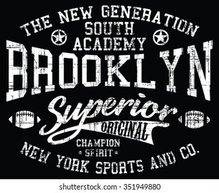 Brooklyn Sport Superior vector print and varsity. For t-shirt or other uses in vector.