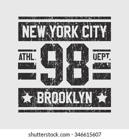 Brooklyn sport typography, t-shirt graphics