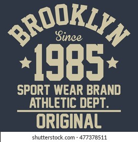 Brooklyn sport typography, t-shirt graphics, vectors