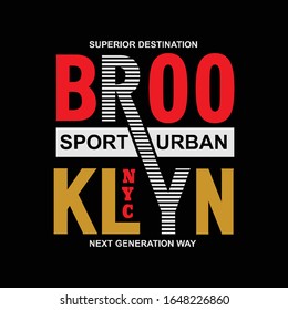 brooklyn sport urban typography, vector illustration