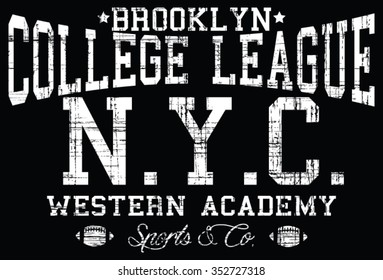 Brooklyn Sport  vector print and varsity. For t-shirt or other uses in vector.