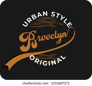 BROOKLYN SPORT WEAR typography slogan for t-shirt. Vector print, typography, poster. Global swatches.