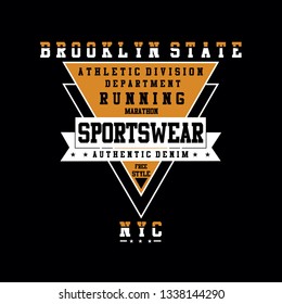 brooklyn sportswear tee element vintage graphic t shirt print vector illustration design
