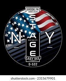 Estadio de Brooklyn, diseño de ilustración de tipografía vectorial impresión gráfica