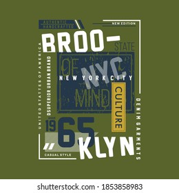brooklyn, state of mind graphic typography vector for t shirt print