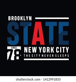 brooklyn state tee element,vintage graphic t shirt print vector illustration design - Vector