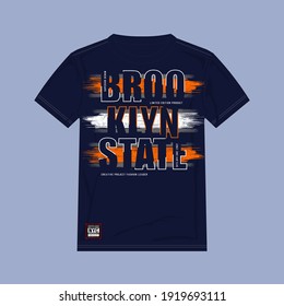 BROOKLYN STATE typography, tee shirt graphics, vectors
