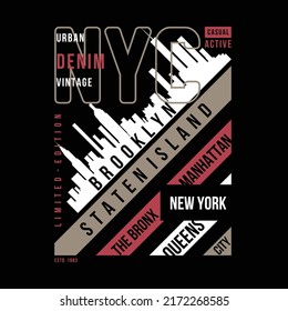 brooklyn, staten island, lettering graphic, typography vector, t shirt design, illustration, good for casual style