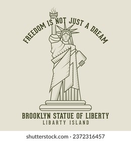 Brooklyn Status Liberty Vector T-Shirt Design 