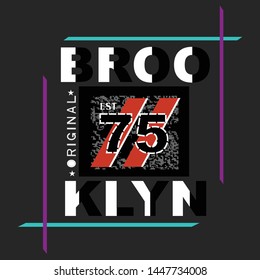 BROOKLYN stock vector illustration,T-shirt typography design graphic,hand drawn shirt print