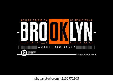 brooklyn stylish t-shirt and apparel abstract design. Vector print, typography, poster. Global swatches.
