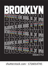 brooklyn diseño elegante de camisetas y prendas de vestir, tipografía, impresión, ilustración vectorial. Swatches globales.