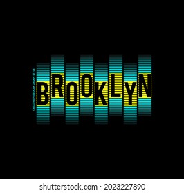 Brooklyn stylish t-shirt and new apparel design. Vector print, typography, poster. Global swatches.