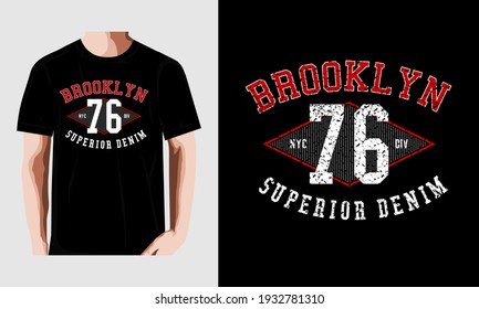 Brooklyn superior denim slogan vector illustration for t-shirt and other uses

