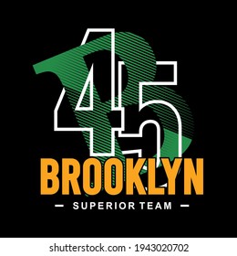 Brooklyn Superior team, graphic design typograhy - vector illustration