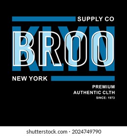 Brooklyn Supply co, typhography design, vector illustration