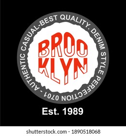 BROOKLYN, SYMBOL SIGN GRAPHIC, T SHIRT DESIGN, FASHION, CLOTHING DESIGN, TYPOGRAPHY.