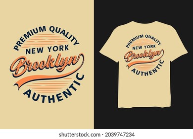 Brooklyn t shirt design, retro print for t-shirt design, vector illustration.