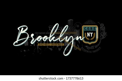 BROOKLYN T SHIRT PRINT ABSTRACT