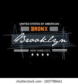 BROOKLYN tee graphic typography for print t shirt,illustration,stock vector,art,style