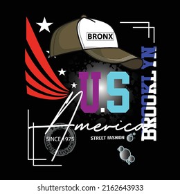 Tipografía gráfica de Brooklyn para camiseta impresa