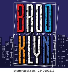 Brooklyn tee graphic typography for print illustration t shirt vector vintage art