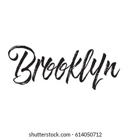 brooklyn, text design. Vector calligraphy. Typography poster. Usable as background.