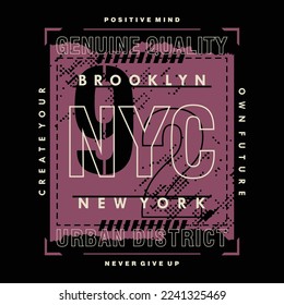 brooklyn text frame, abstract graphic, typography vector, t shirt design illustration, good for ready print, and other use