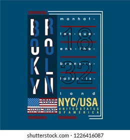 brooklyn text frame design  for printed t shirt