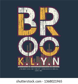 Brooklyn Text-Frame-Grafik Design T Shirt Vektorillustration Typografie Vintage
