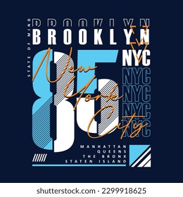 brooklyn text frame graphic fashion, typography vector, for t shirt print, casual style 