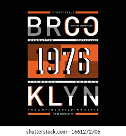 brooklyn text frame graphic typography design t-shirt vector illustration