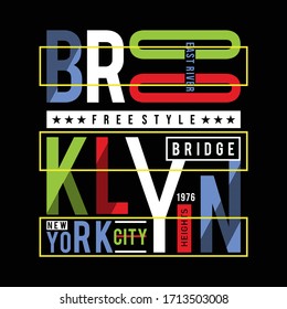 brooklyn text frame new idea graphic design typography t shirt vector illustration and other use